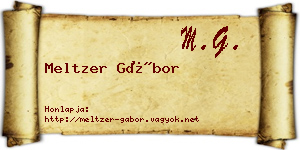 Meltzer Gábor névjegykártya